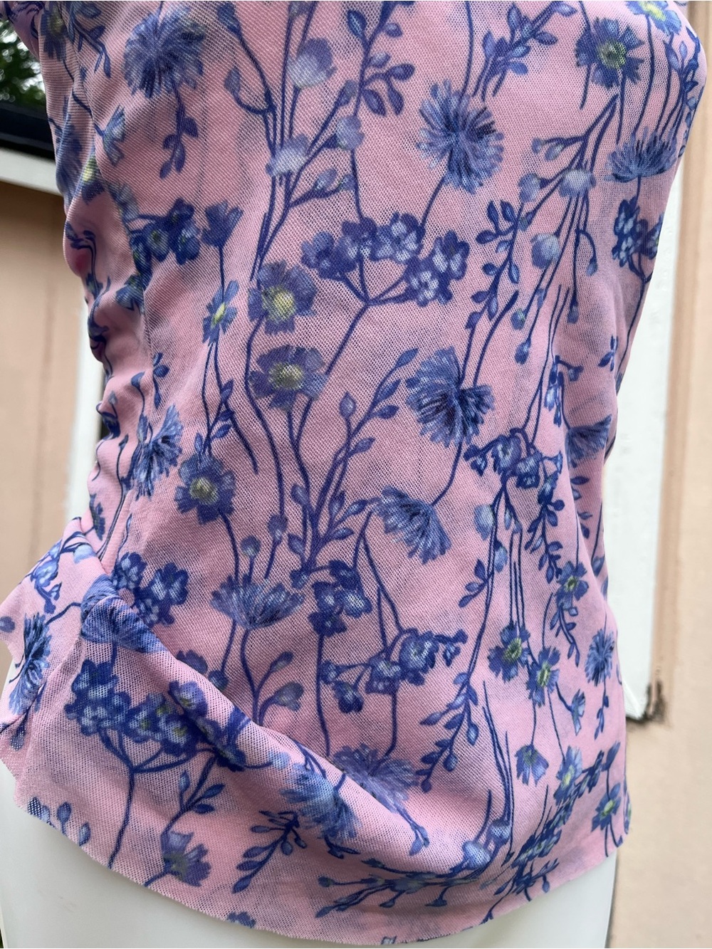 Sweet Pea Pink Scoop Neck Floral Cap Sleeve Top - Picture 6 of 6